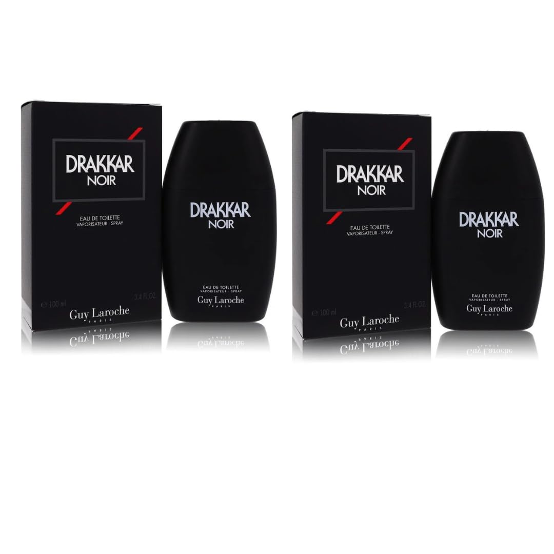 Drakkar Noir for Men 2-Pack – 3.4 oz Eau de Toilette Spray Each, Aromatic Woody Scent